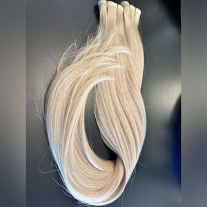 FaltWeft European Hair Extensions 100 Gams 22" L Ice Blonde Color
